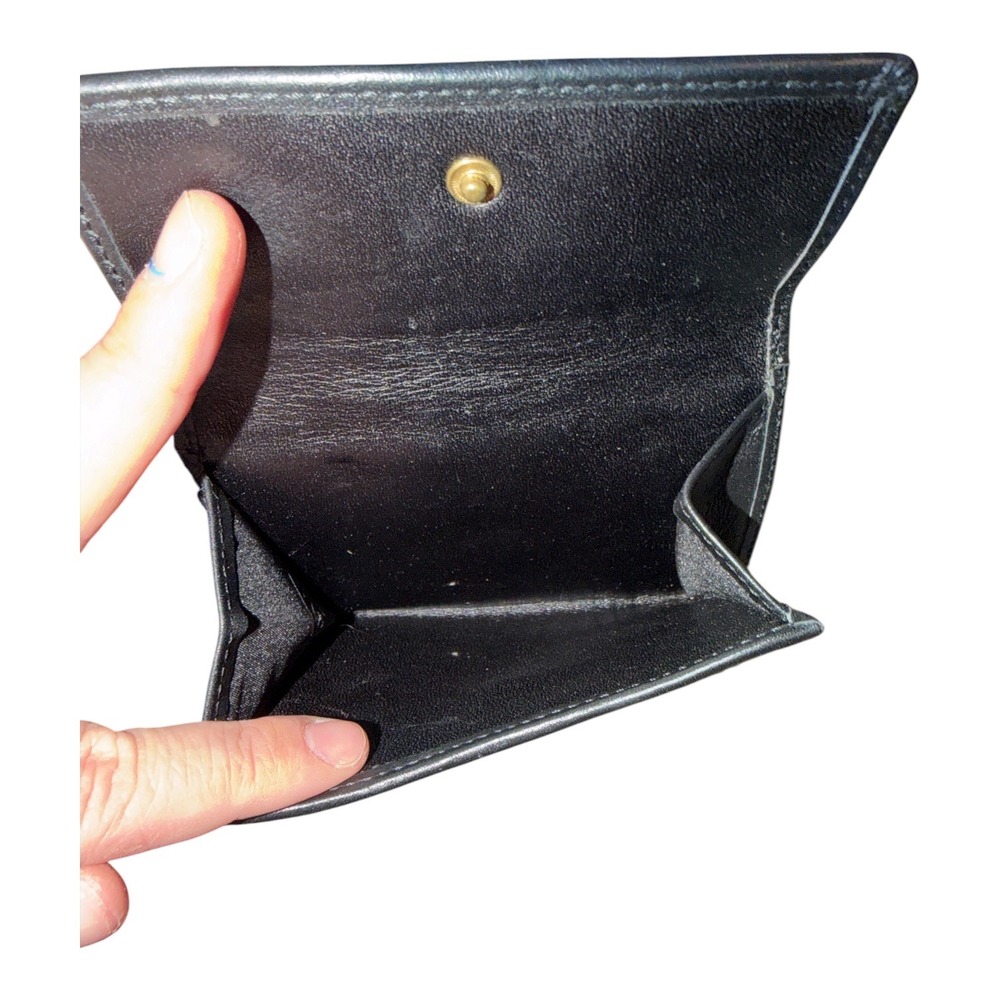 Coach Black Signature Canvas/Leather Compact Flat Wallet - Picture 6 of 10
